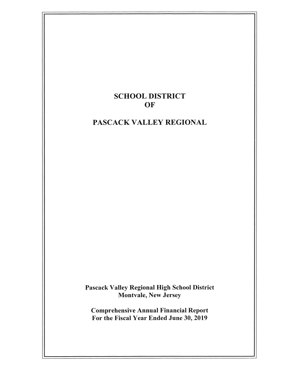 School District of Pascack Valley Regional