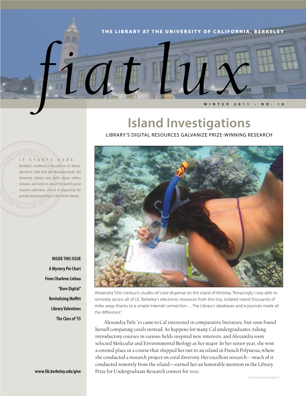 Island Investigations Library’S Digital Resources Galvanize Prize-Winning Research