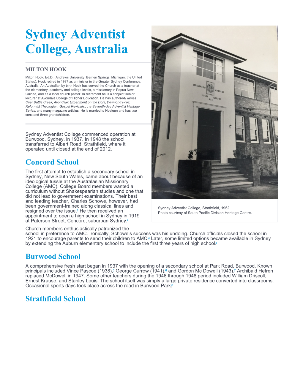 Sydney Adventist College, Australia