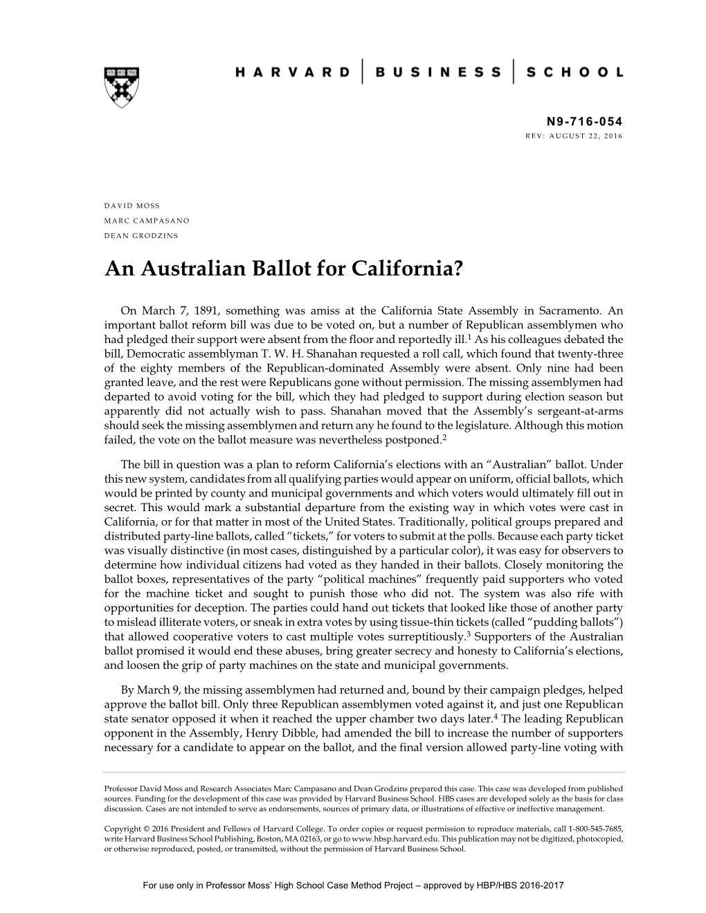 An Australian Ballot for California?