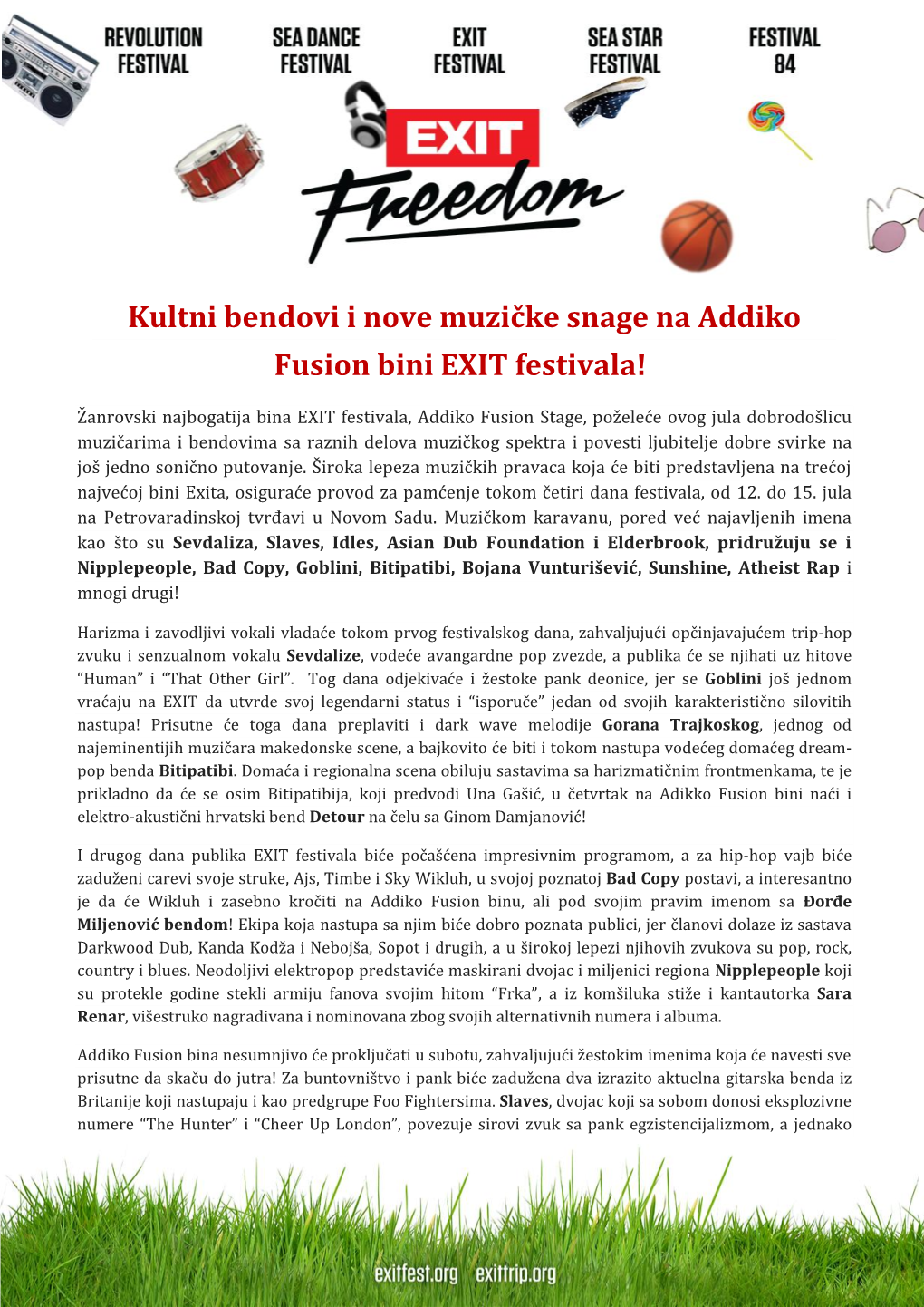 Kultni Bendovi I Nove Muzičke Snage Na Addiko Fusion Bini EXIT Festivala!