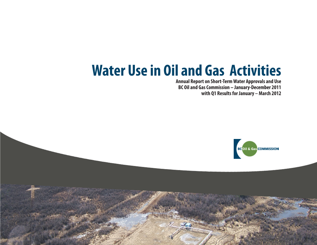Water Use in Oil and Gas Activities
