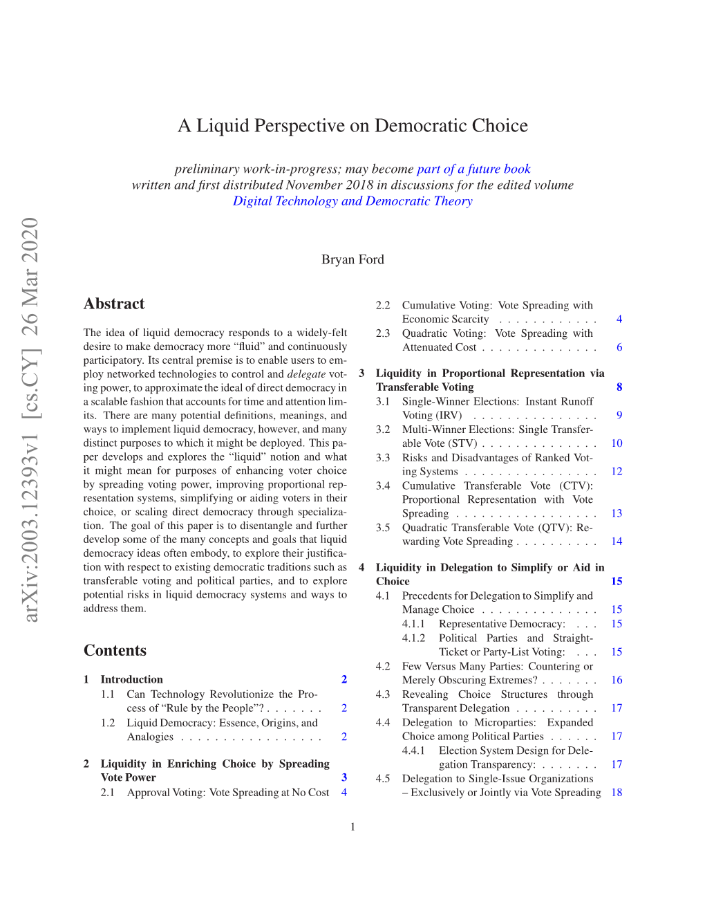 A Liquid Perspective on Democratic Choice