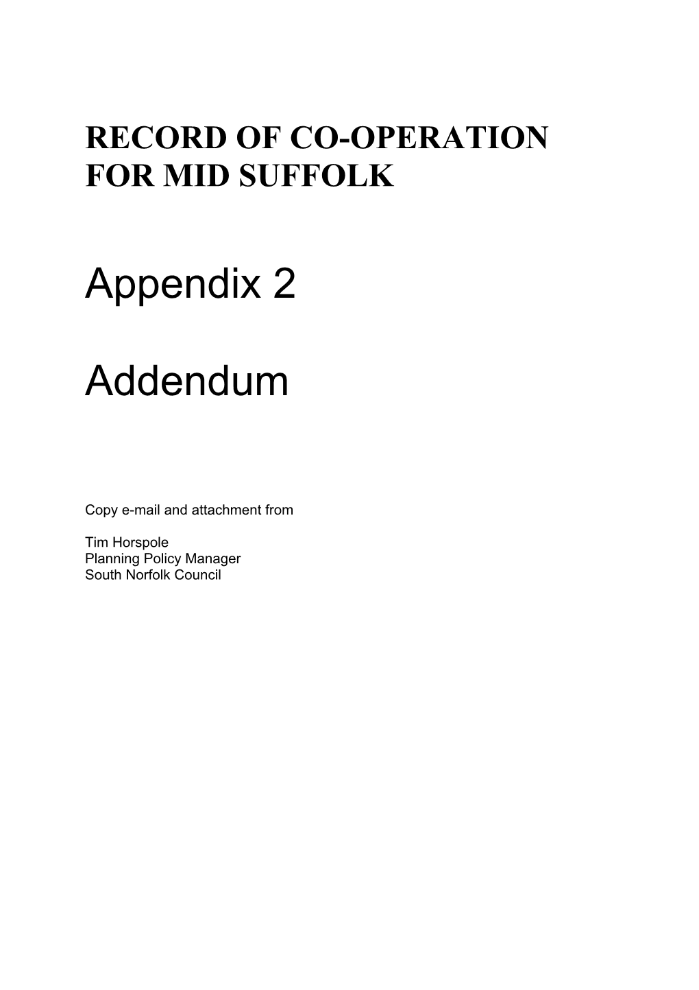 Appendix 2 Addendum