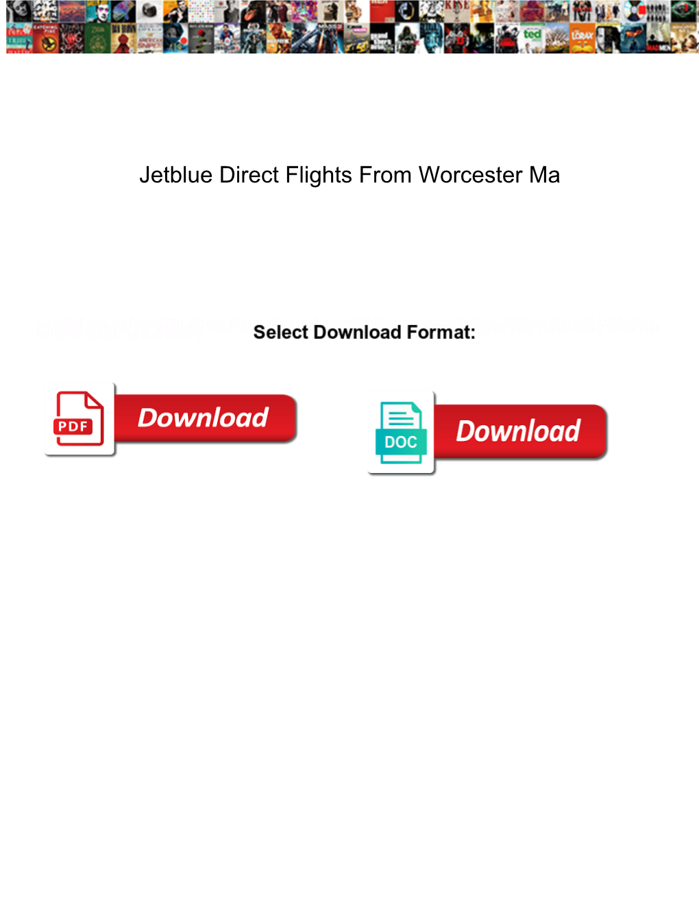 Jetblue Direct Flights from Worcester Ma