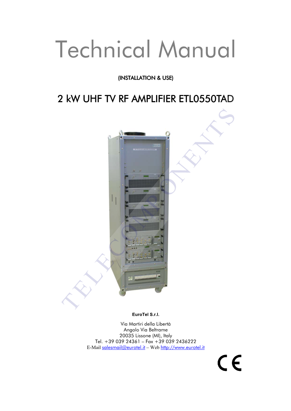 2 Kw UHF TV RF AMPLIFIER ETL0550TAD