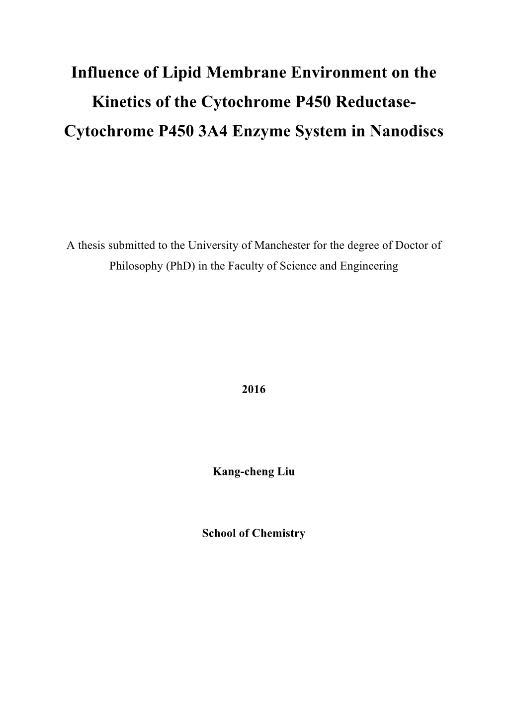 Influence of Lipid Membrane Environment on the Kinetics of the Cytochrome P450 Reductase- Cytochrome P450 3A4 Enzyme System in Nanodiscs