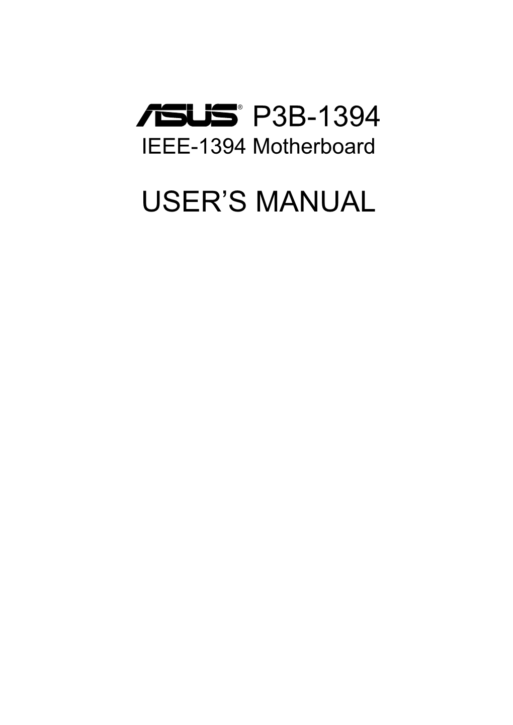 P3b-1394 User's Manual