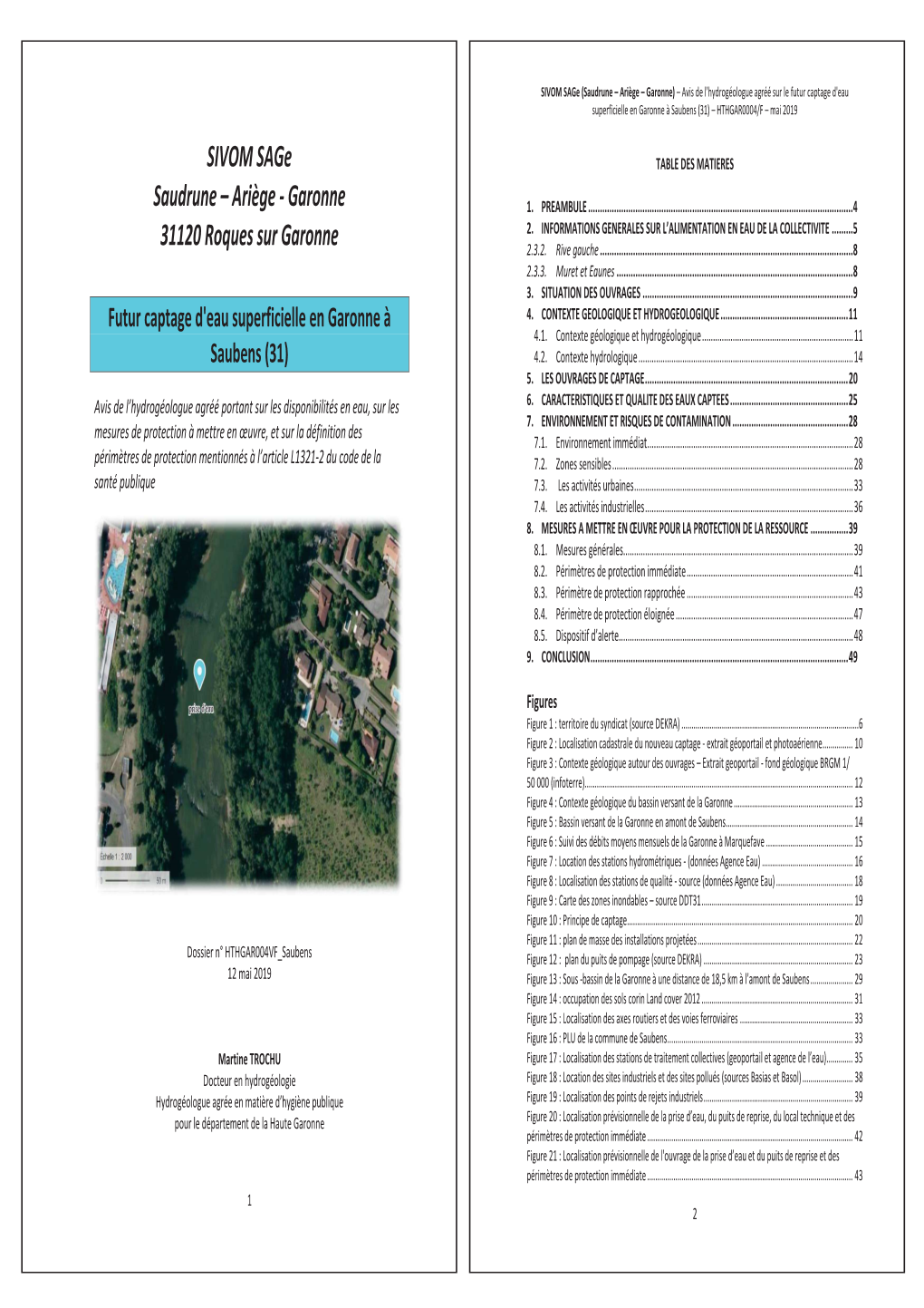 Futur Captage D'eau Superficielle En Garonne À Saubens (31) – HTHGAR0004/F – Mai 2019