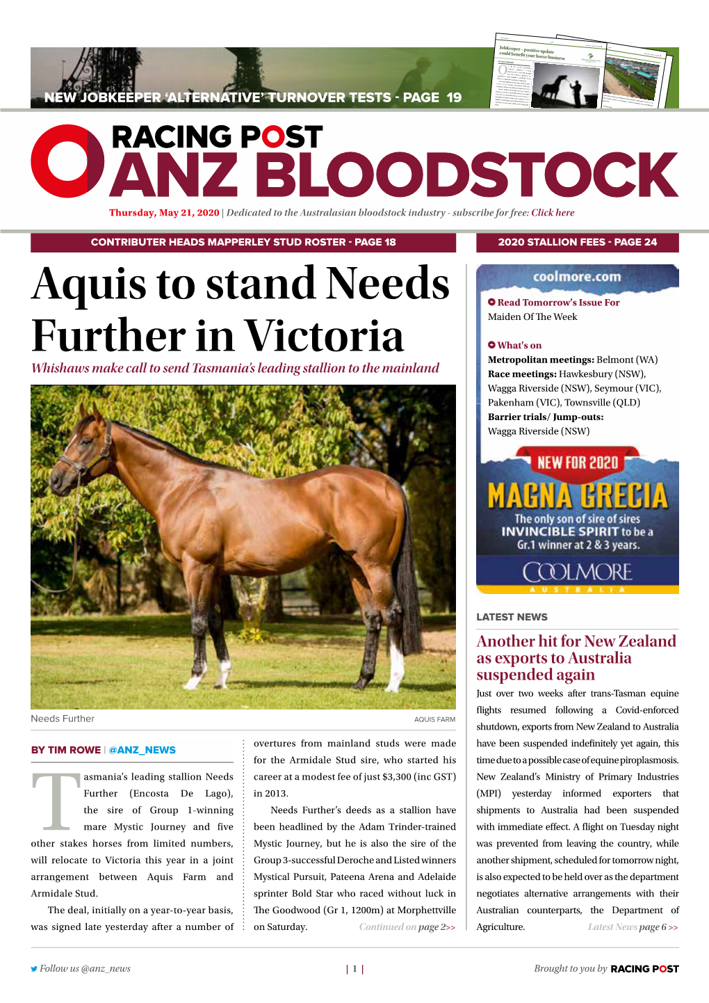 Aquis to Stand Needs Further in Victoria | 2 | Thursday, May 21, 2020