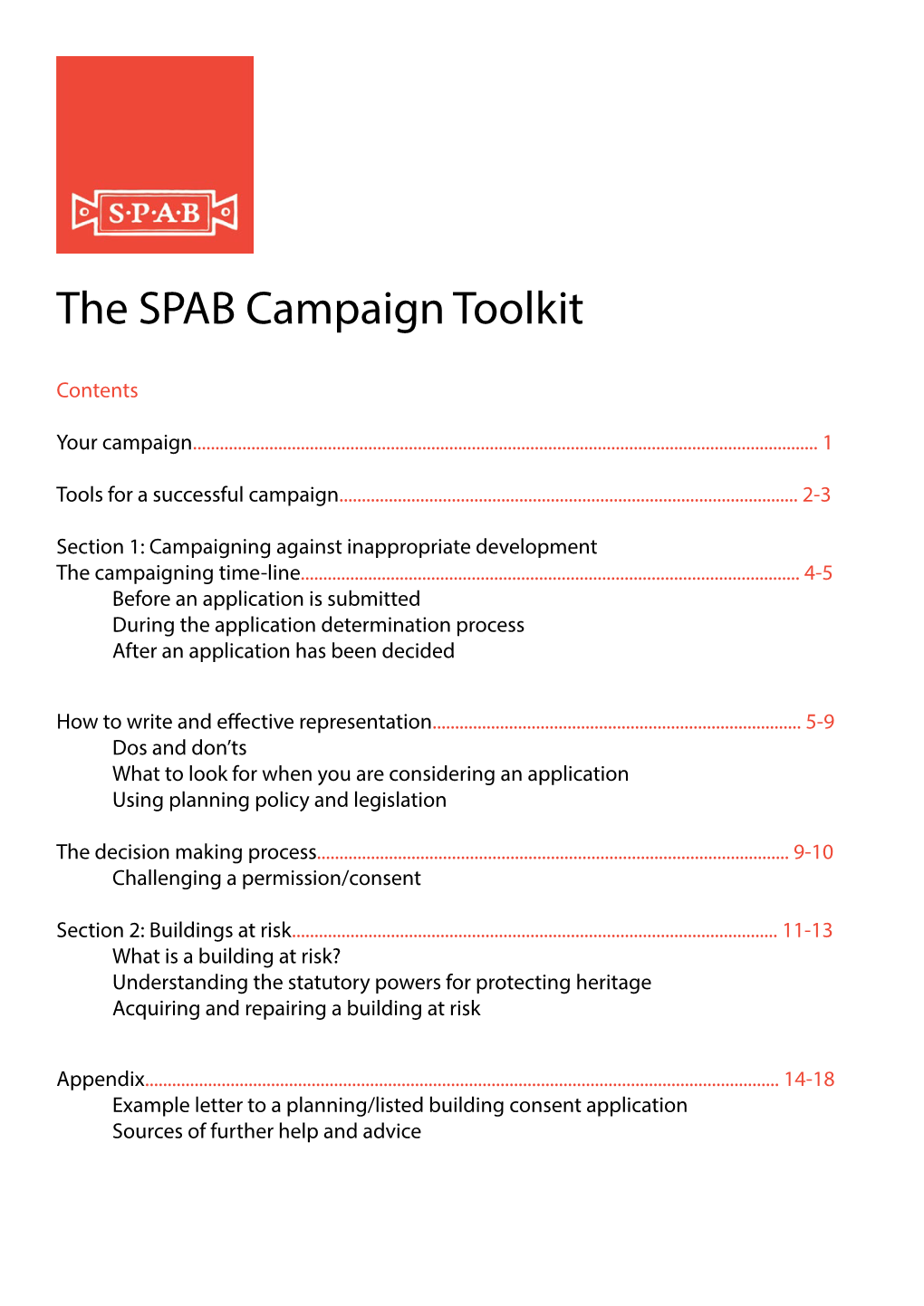 The SPAB Campaign Toolkit