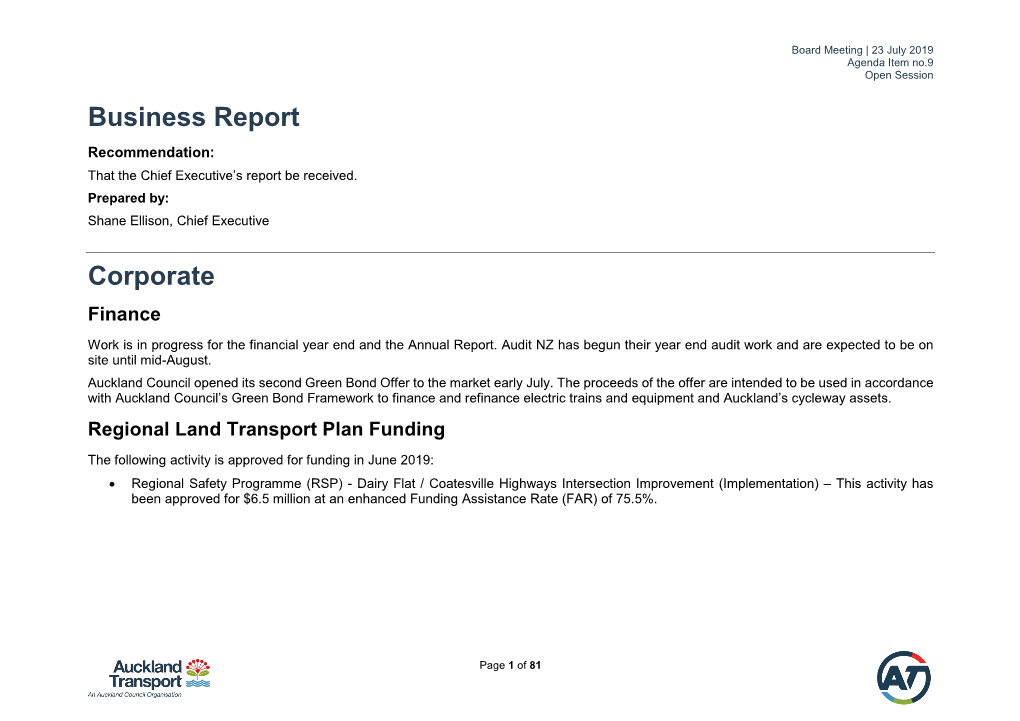 Business Unit Report Template