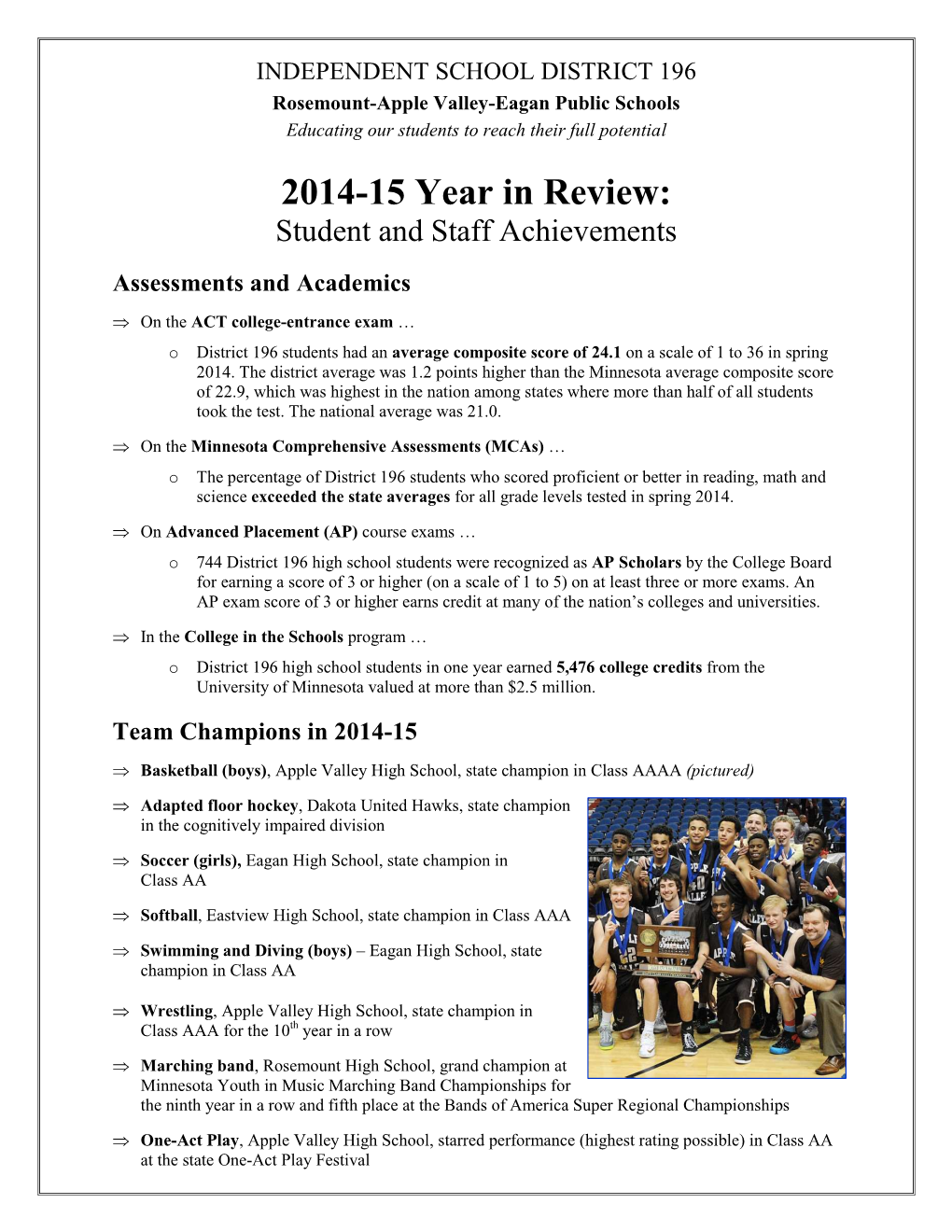 2014-15 Achievements Report