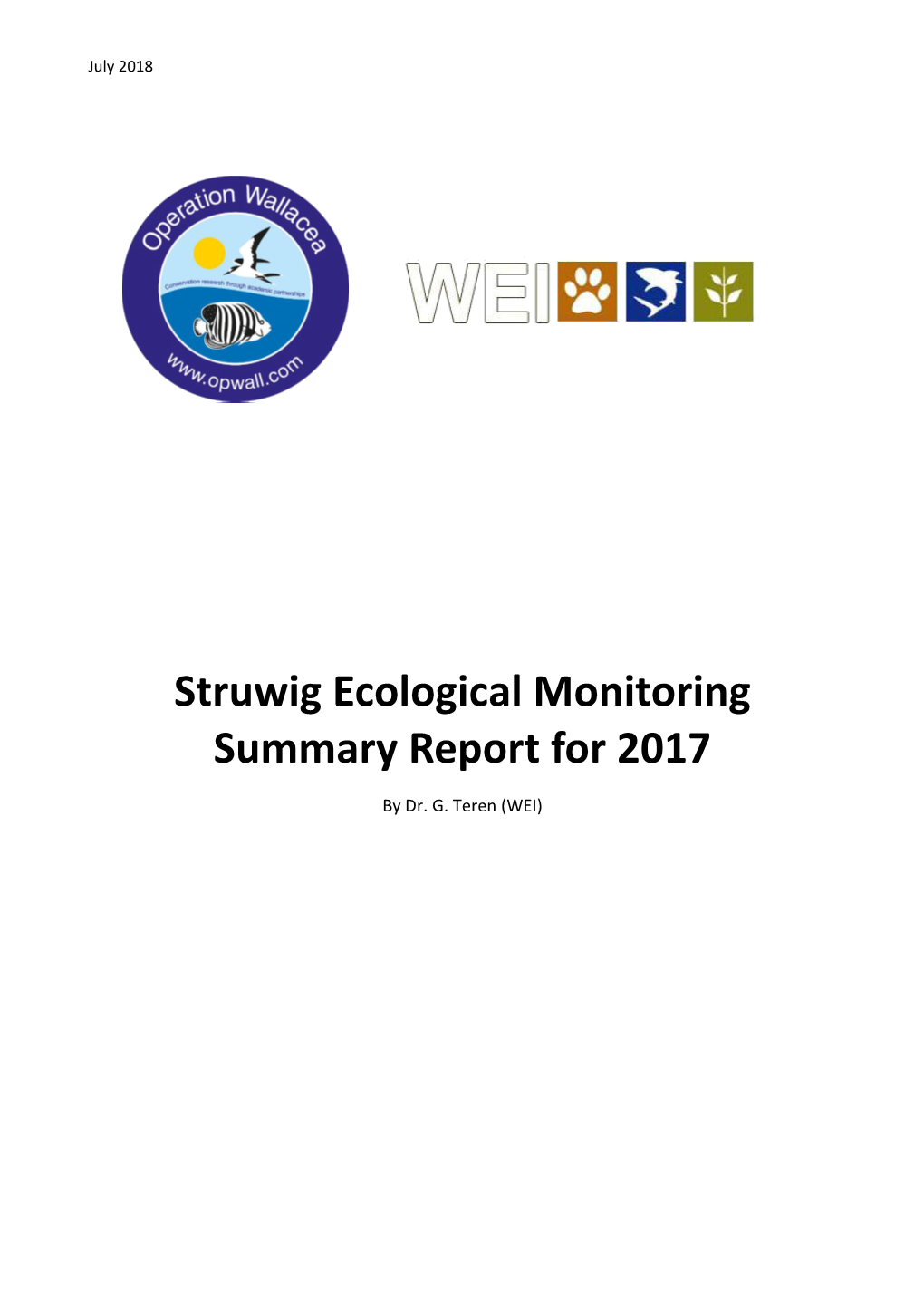 Struwig Ecological Monitoring Summary Report for 2017