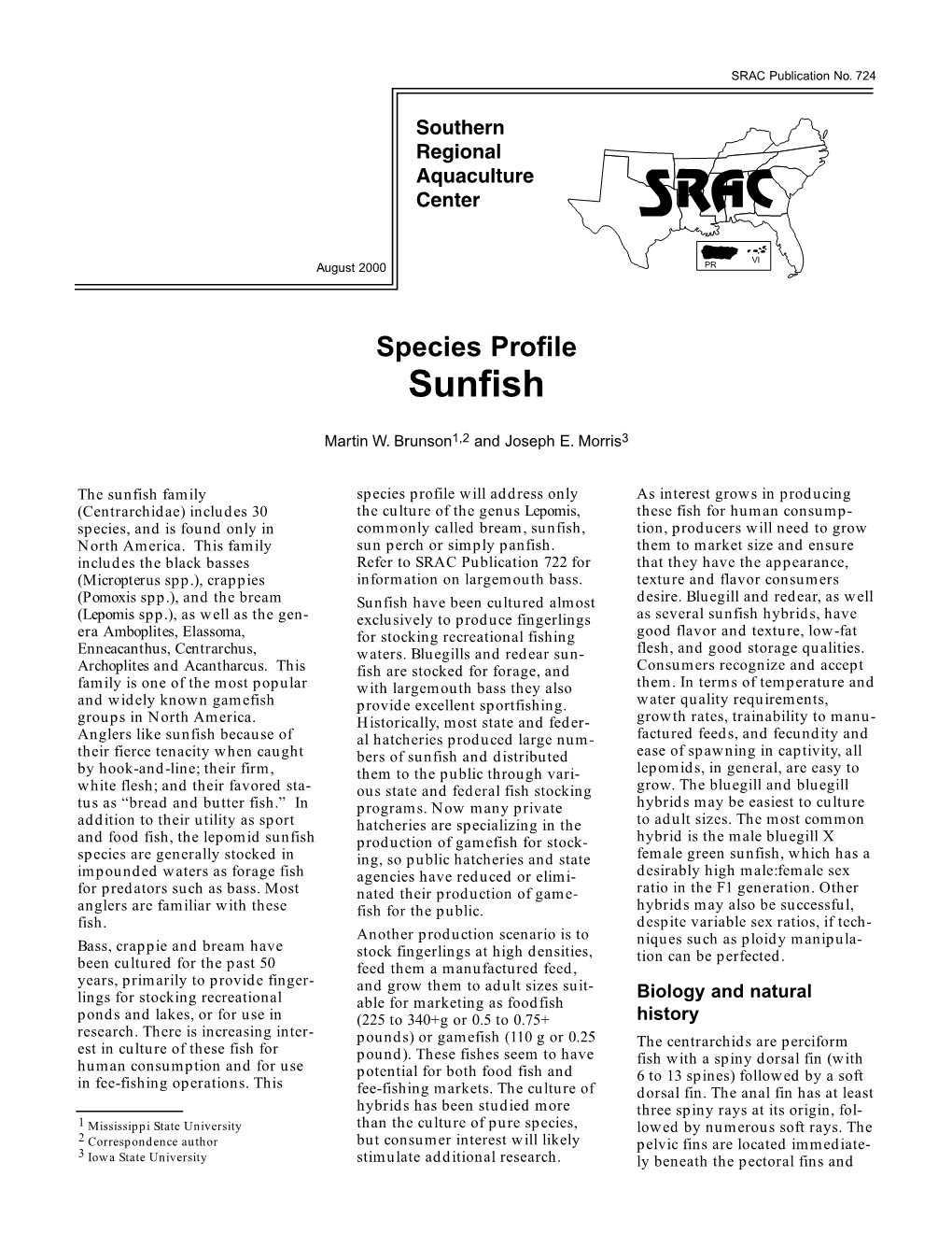 Sunfish Species Profile