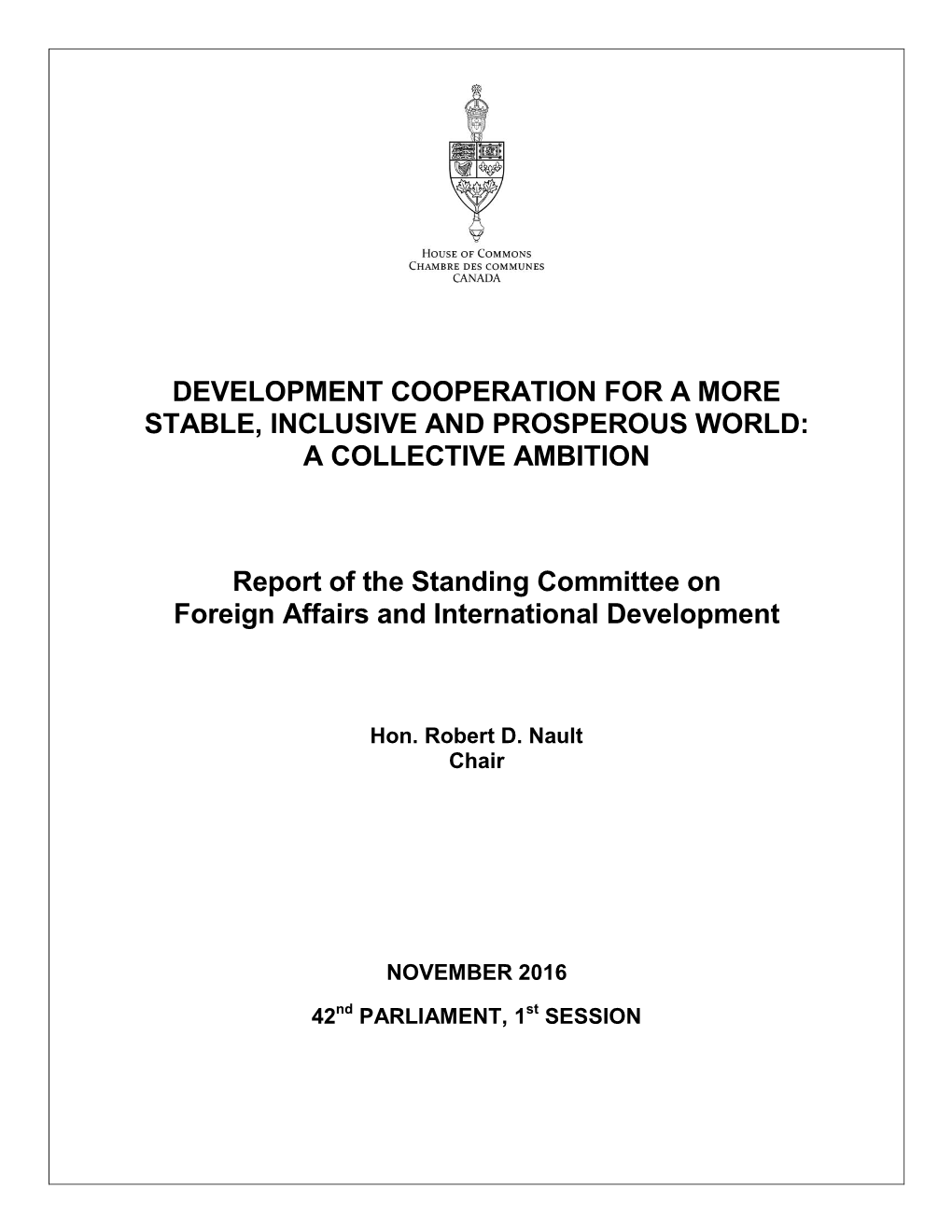 Development Cooperation for a Stable Inclusive and Prosperous World