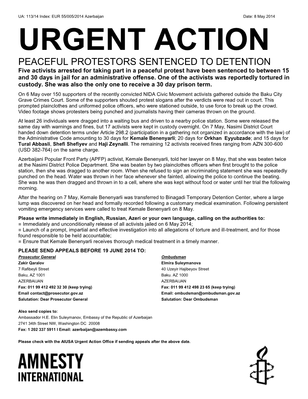 Urgent Action