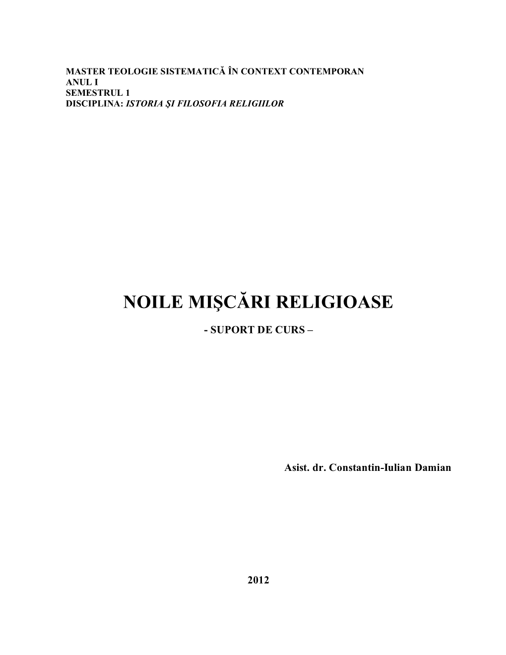 Noile Mişcări Religioase