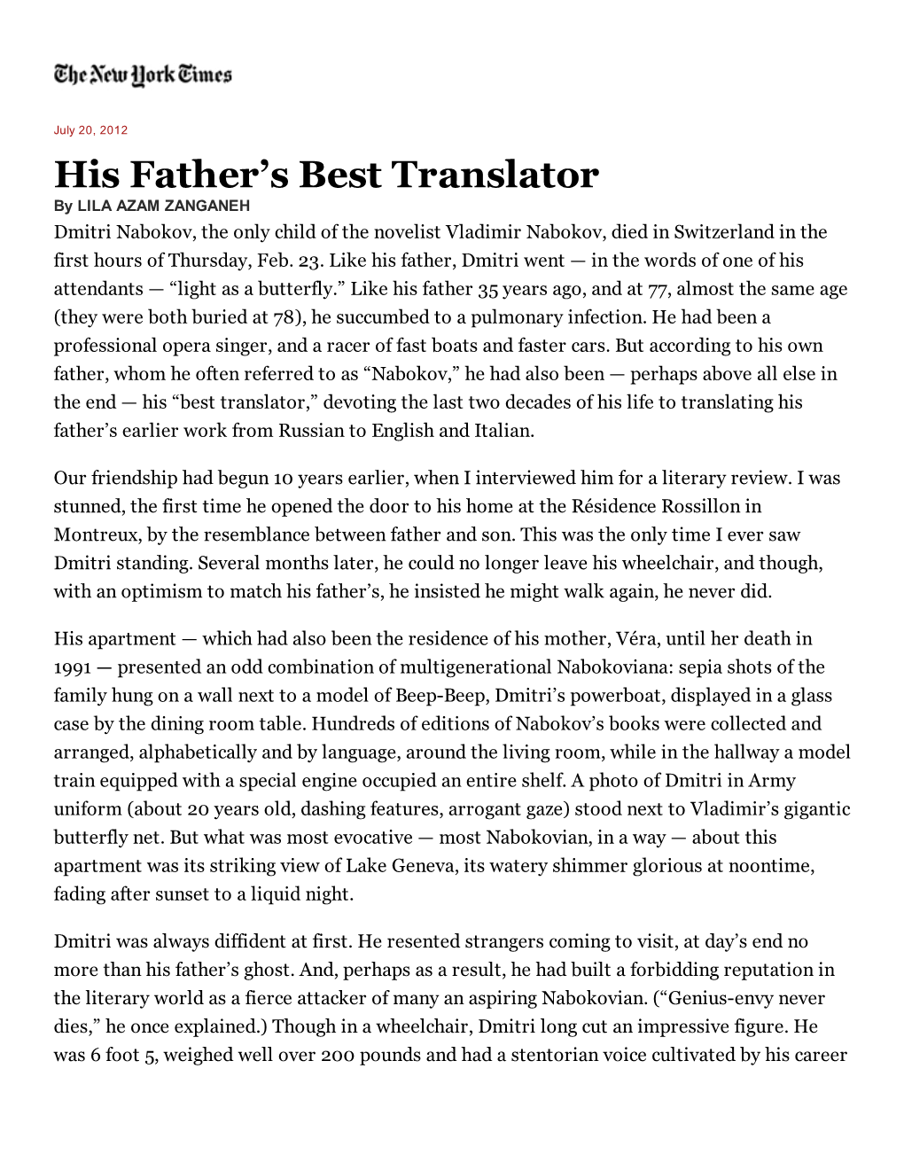 His Father's Best Translator
