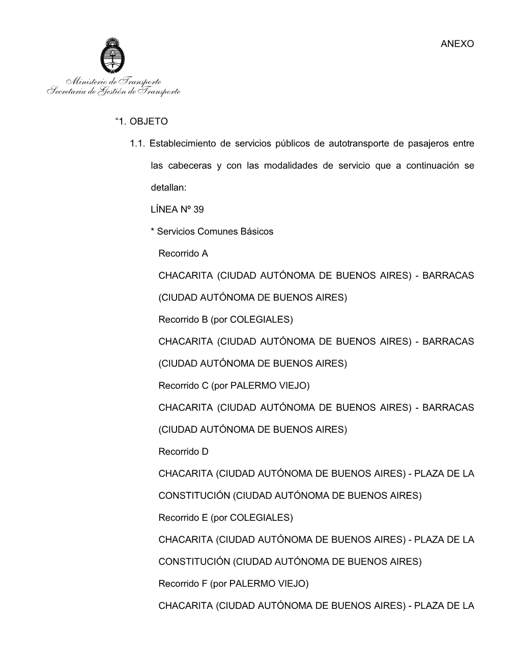 Ministerio De Transporte Secretaria De Gestión De Transporte