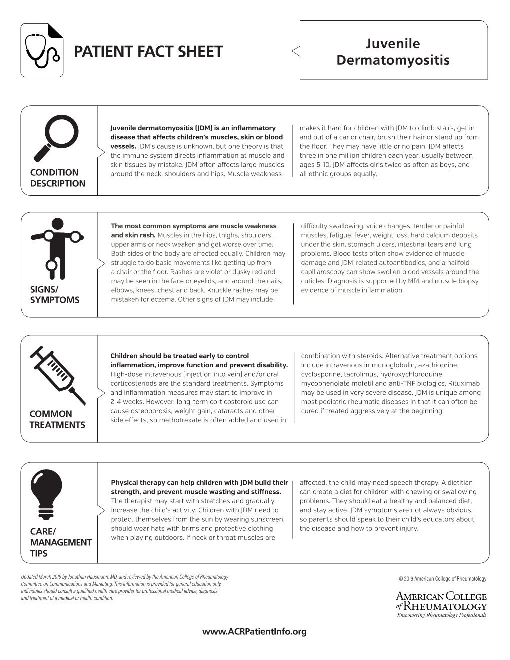 PATIENT FACT SHEET Dermatomyositis