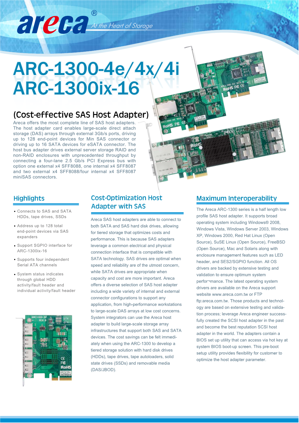 ARC-1300-4E/4X/4I ARC-1300-4E/4X/4I ARC-1300Ix-16