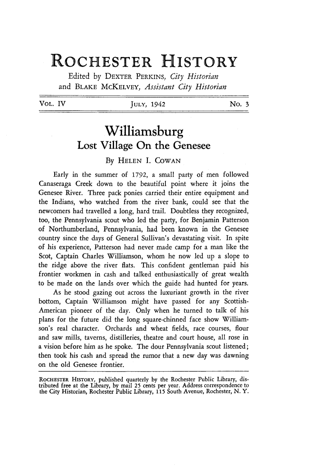 Williamsburg Lost Village on the Genesee by HELEN I