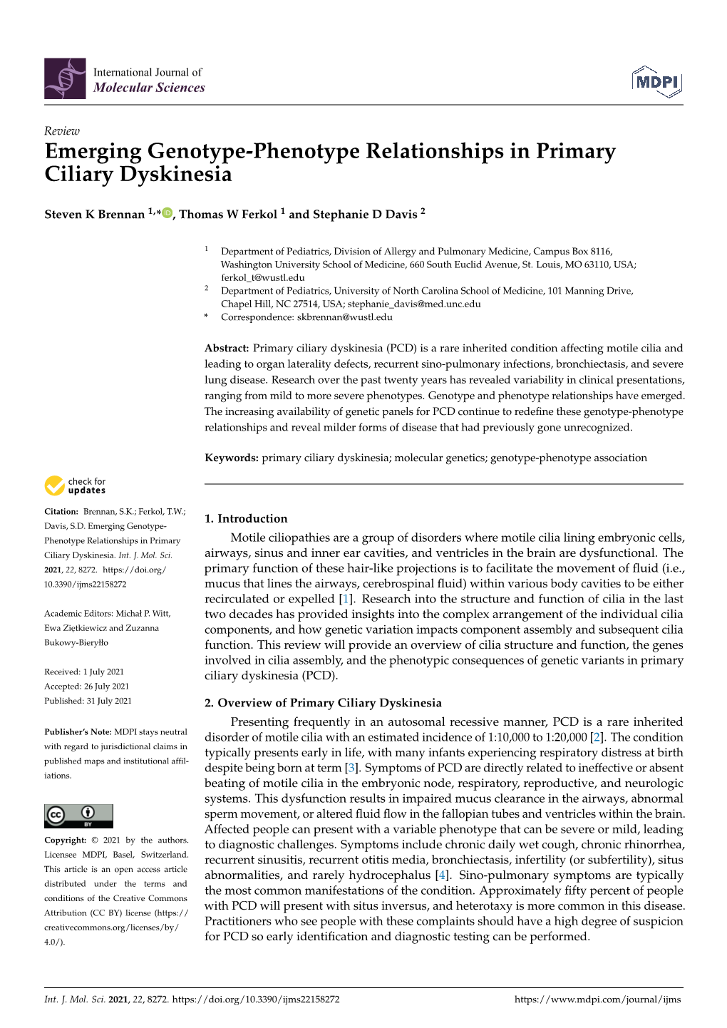 Emerging Genotype-Phenotype Relationships in Primary Ciliary Dyskinesia