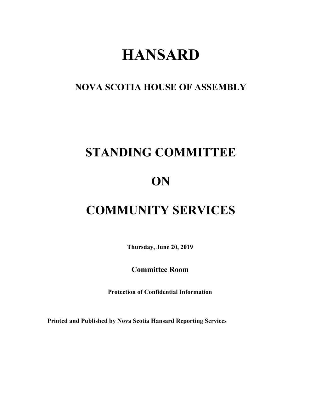 Community Services Committee 20-06-2019