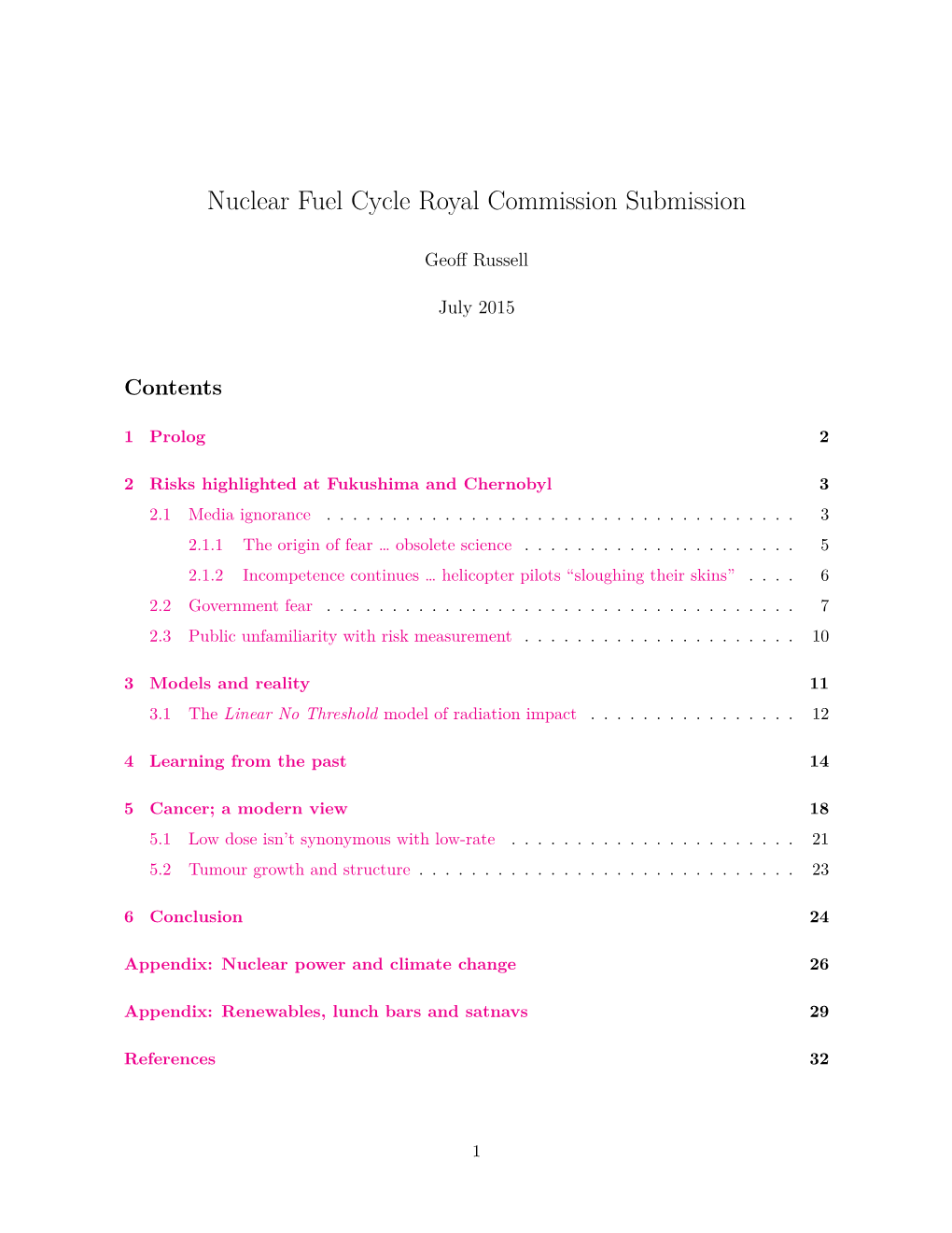 Nuclear Fuel Cycle Royal Commission Submission