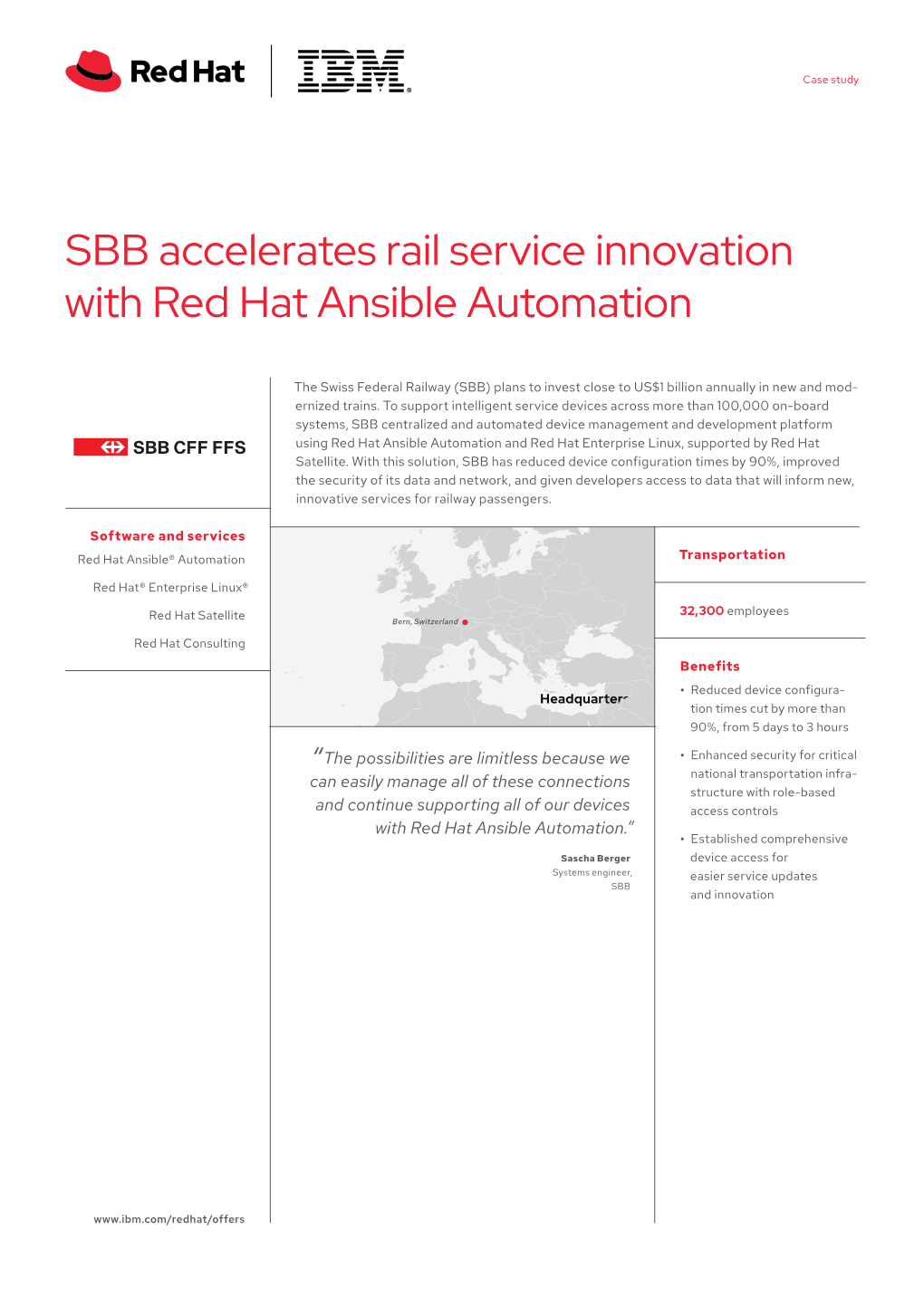 SBB Accelerates Rail Service Innovation with Red Hat Ansible Automation