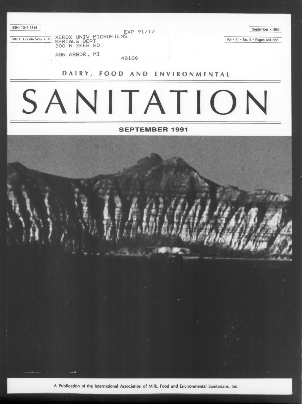 Dairy, Food and Environmental Sanitation 1991-09