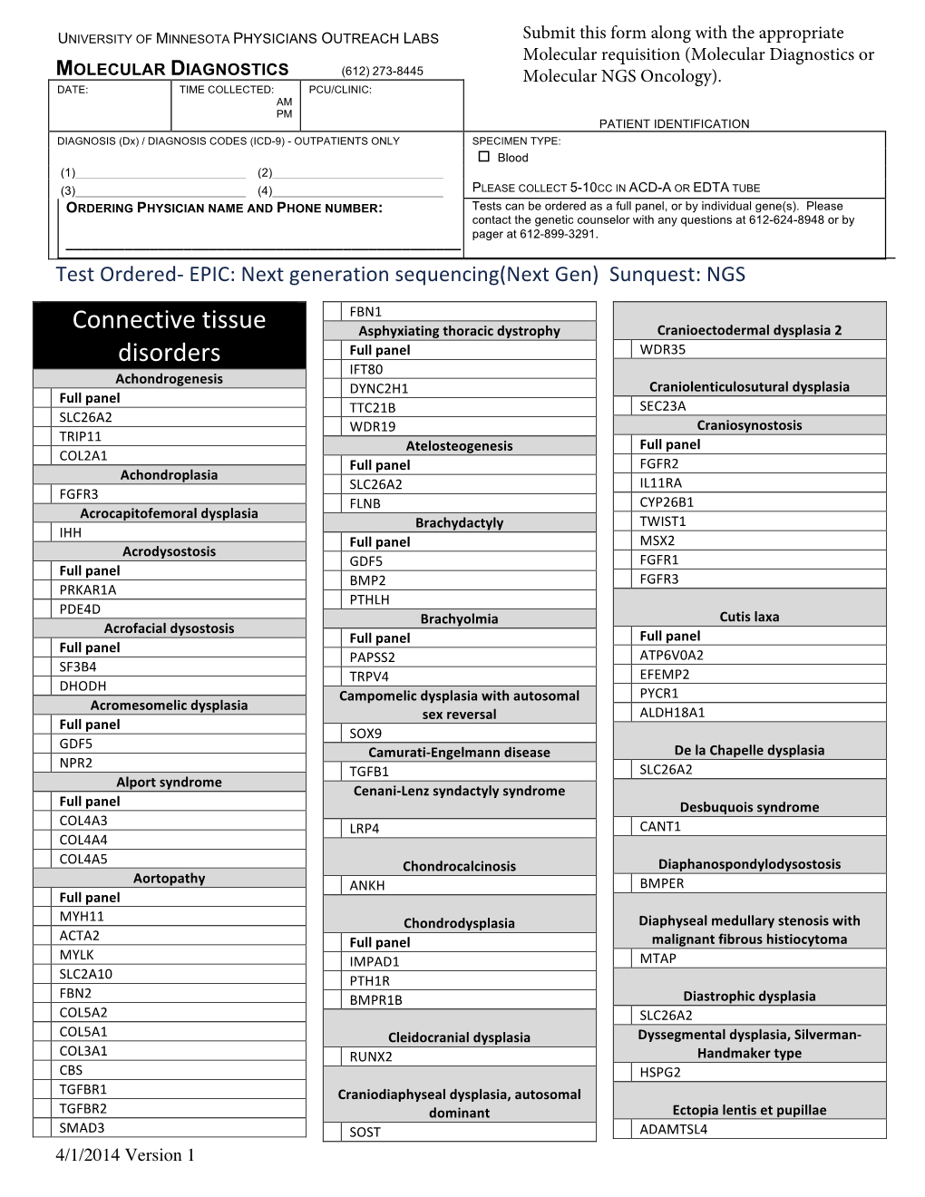 Connective Tissue Disorders