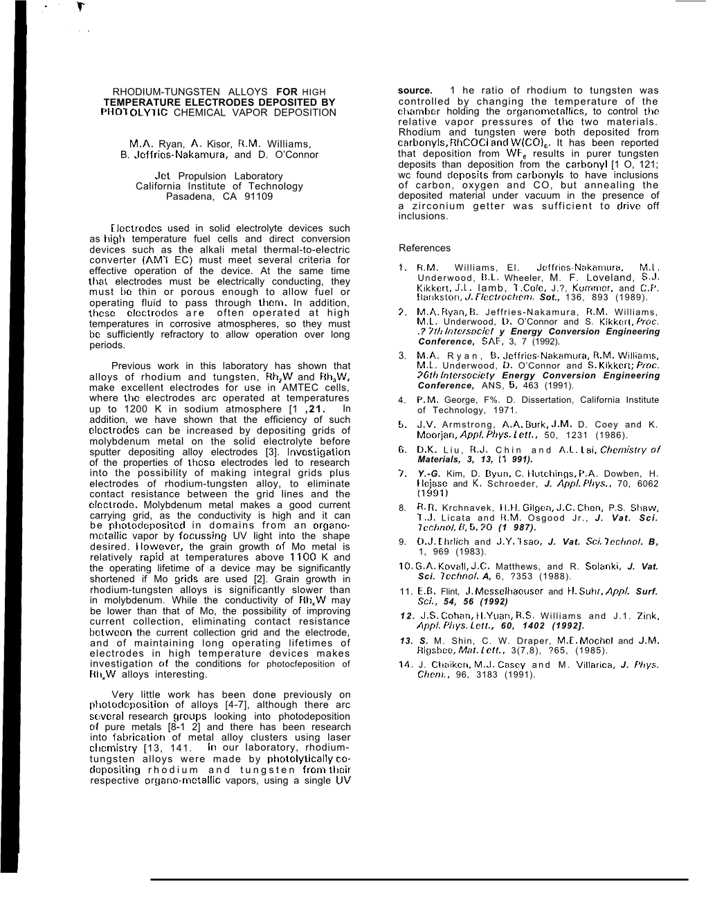 Rhodium-Tungsten Alloys for High Temperature