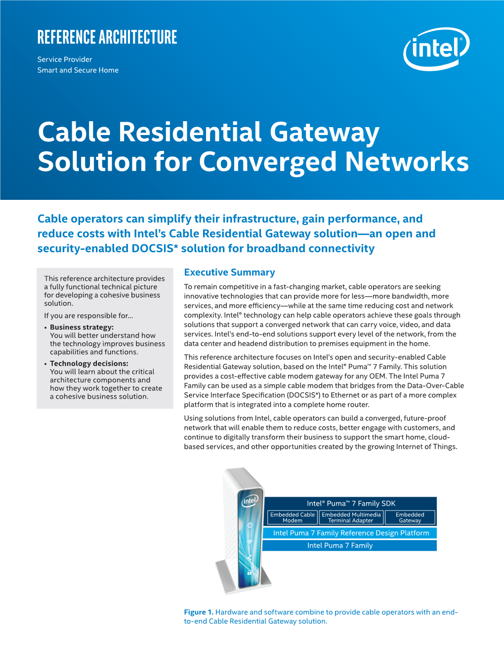 Cable Residential Gateway Solution for Converged Networks