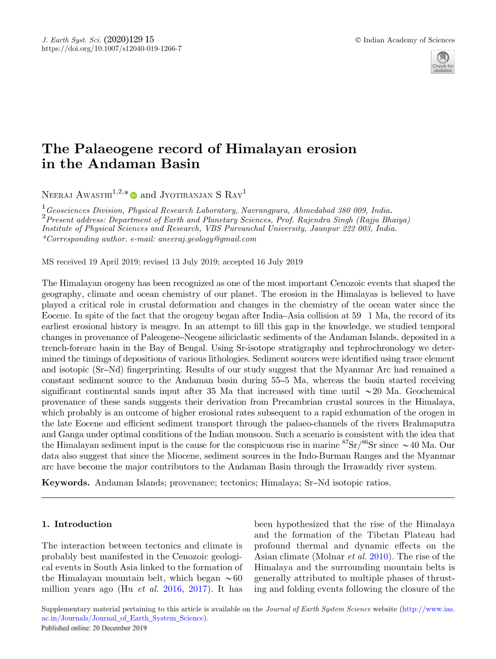 The Palaeogene Record of Himalayan Erosion in the Andaman Basin