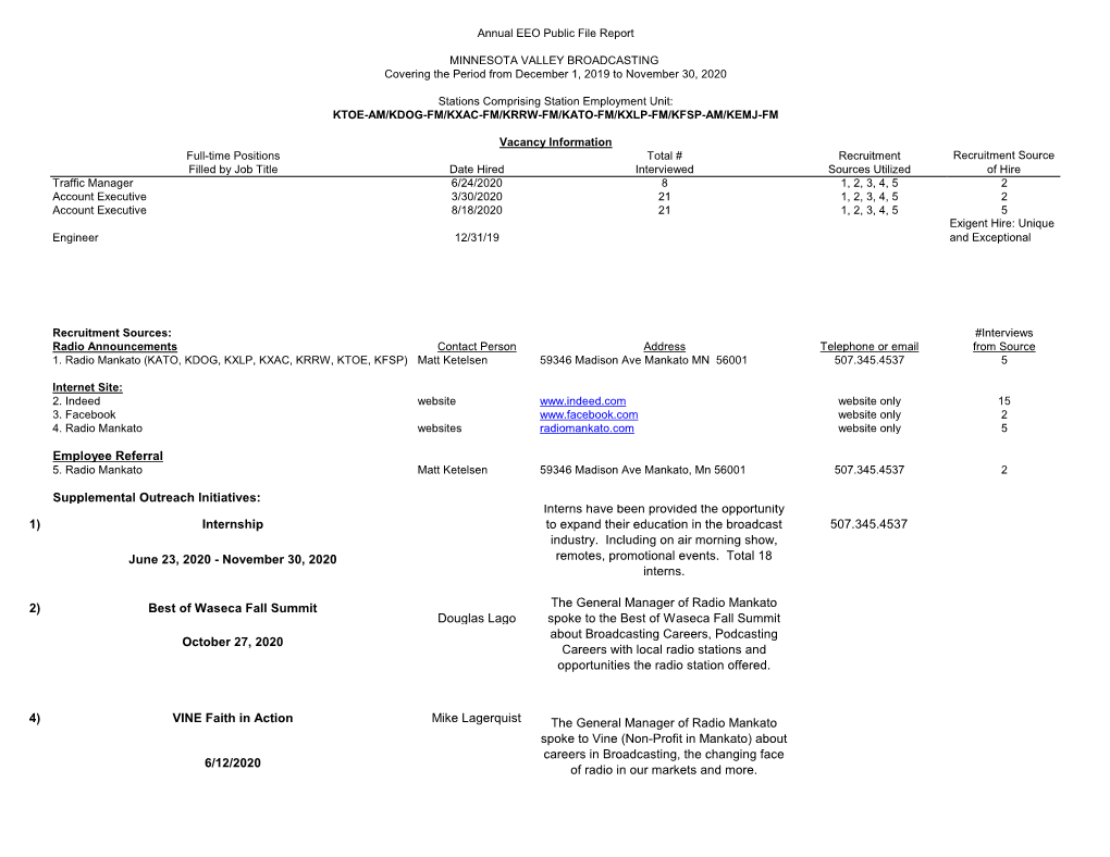 EEO Public File Report