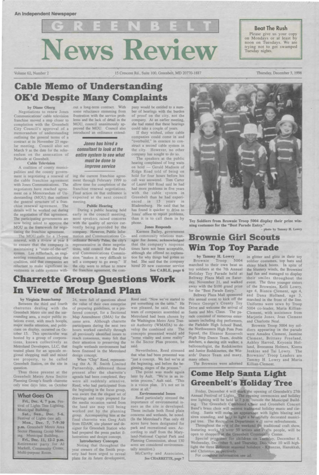 3 December 1998 Greenbelt News Review