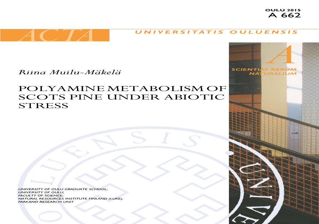 Polyamine Metabolism of Scots Pine Under Abiotic Stress