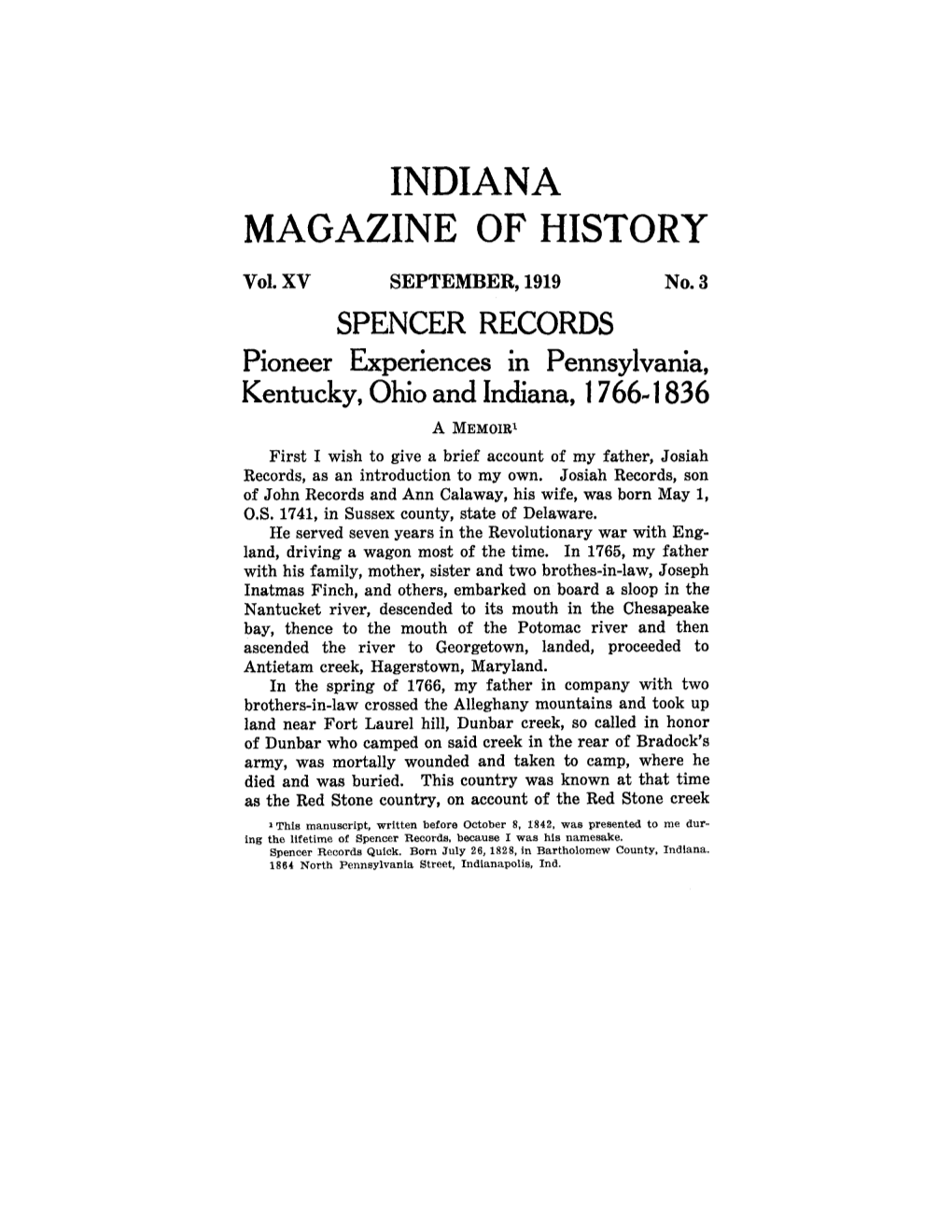 Indiana Magazine of History