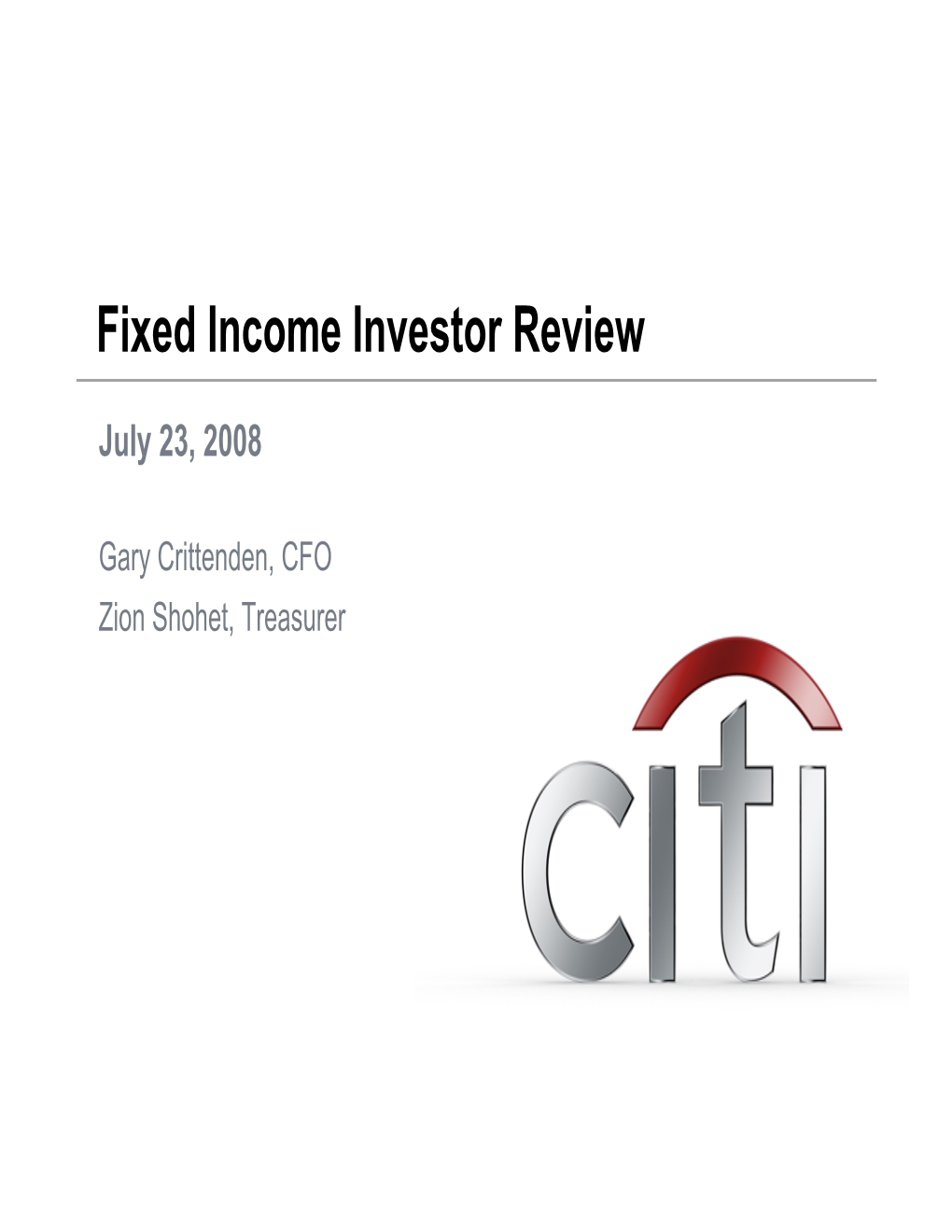 Fixed Income Investor Review