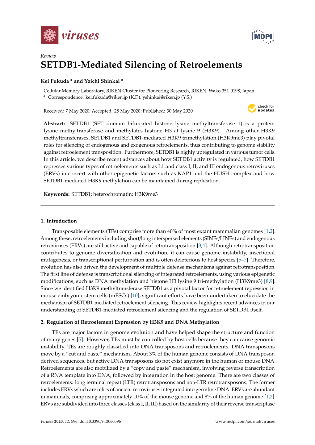 SETDB1-Mediated Silencing of Retroelements