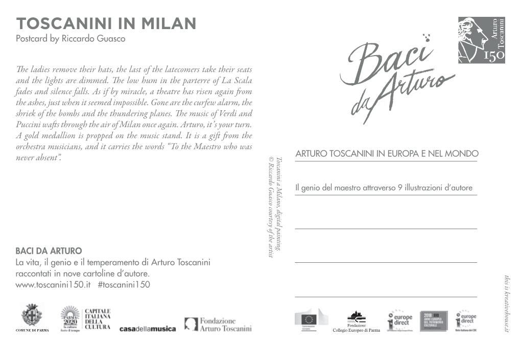 TOSCANINI in MILAN Postcard by Riccardo Guasco