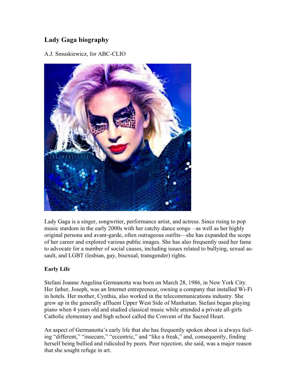 Lady Gaga Biography