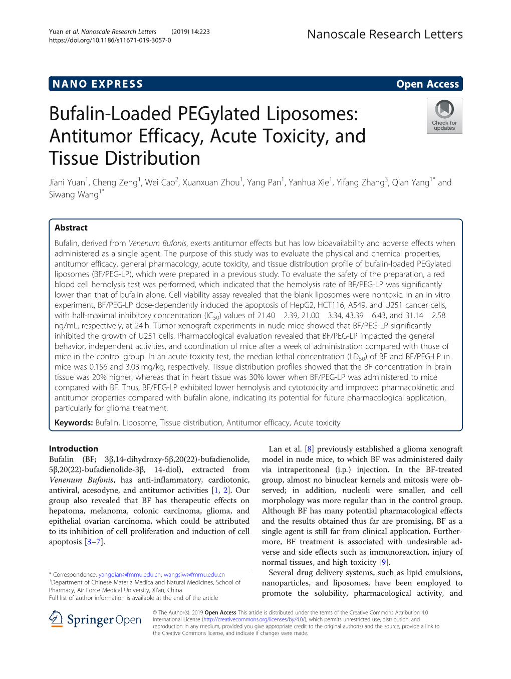 Antitumor Efficacy, Acute Toxicity, and Tissue Distribution