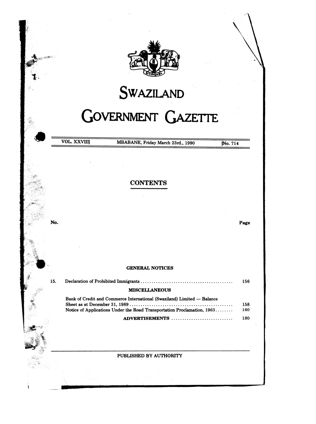 Swaziland Government Gazette