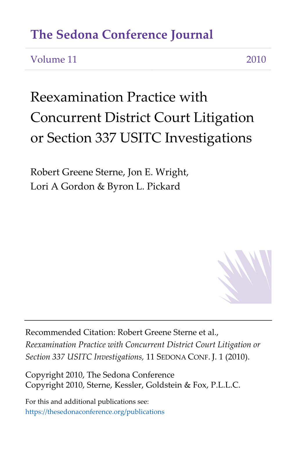 Reexamination Practice with Concurrent District Court Litigation Or Section 337 USITC Investigations