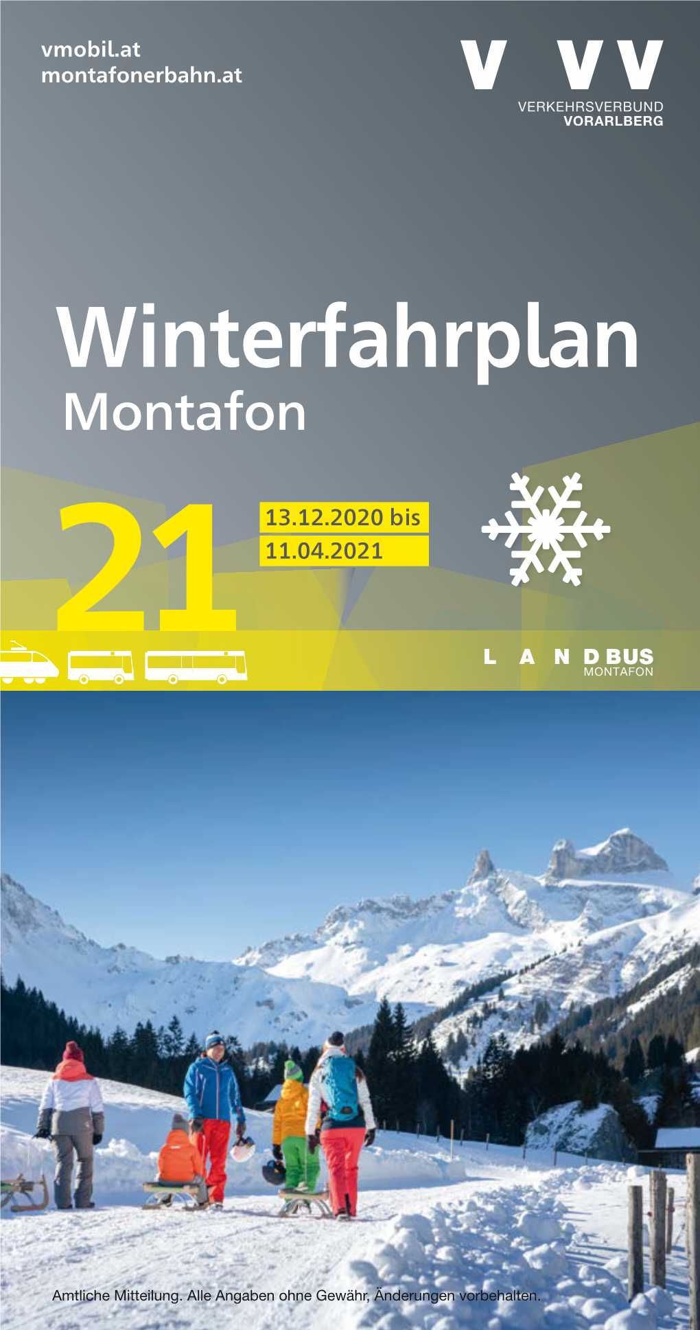 Winterfahrplan Montafon B I L.At Amtliche Mitteilung