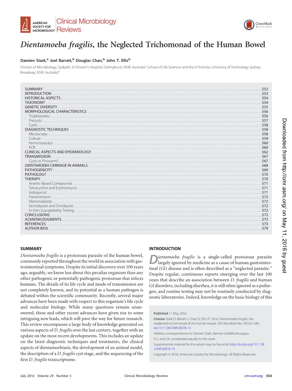 Dientamoeba Fragilis, the Neglected Trichomonad of the Human Bowel