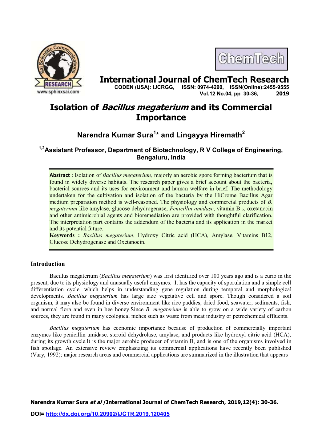 Isolation of Bacillus Megaterium and Its Commercial Importance